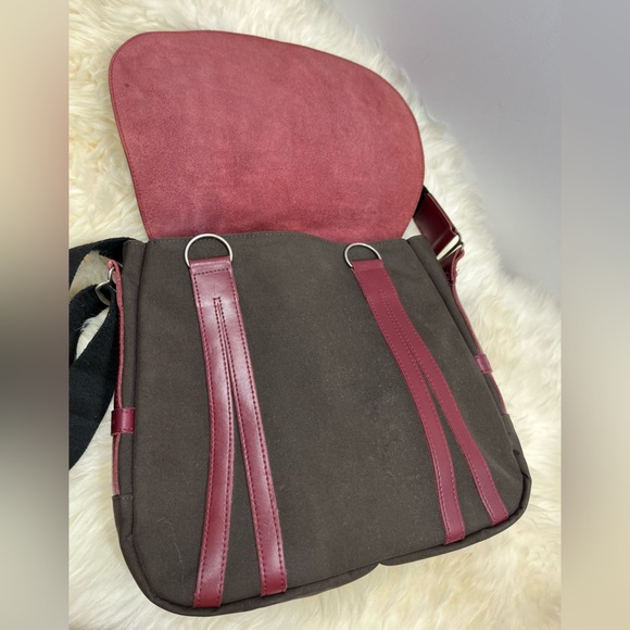 Jack Gomme Paris France Leather and Canvas Flap Front Messenger/ Shoulder Bag - Picture 8 of 14